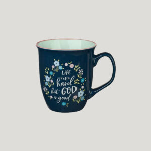 Navy Floral God is Good Mug